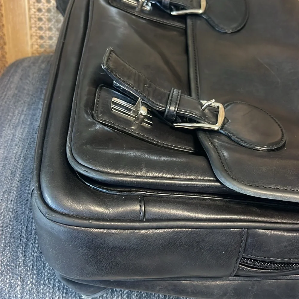 Vintage Coach supple black leather laptop, briefcase Crossbody J23-5237 unisex - Picture 8 of 12